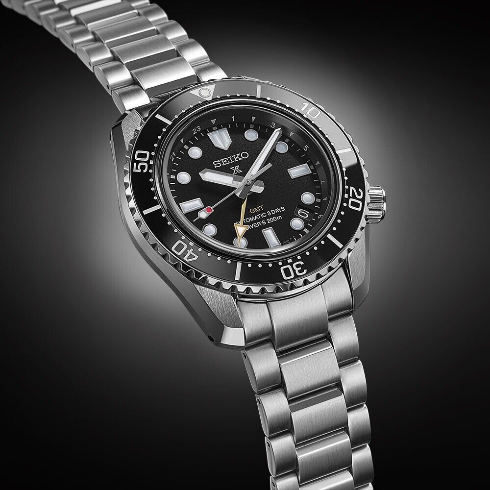 Seiko Prospex Sea Black Divers Automatic GMT Stainless Steel 42MM Watch SPB383J1