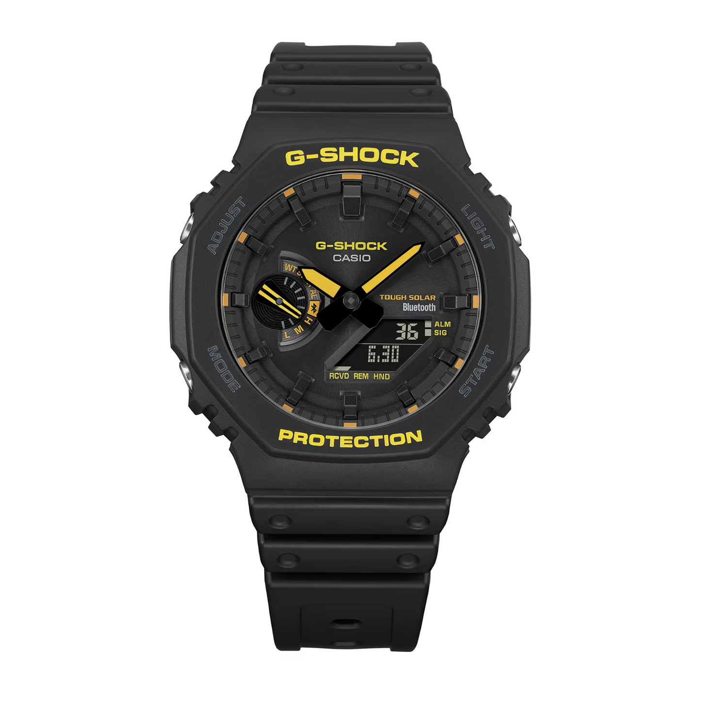 Casio G-Shock Analog Digital Resin Bluetooth Blue and Yellow Watch GA-B2100CY-1