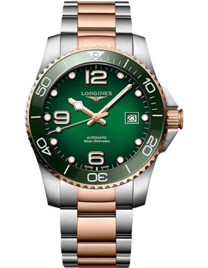 Longines Hydroconquest Two Tone Green Dial 41 MM Automatic Watch L37813087