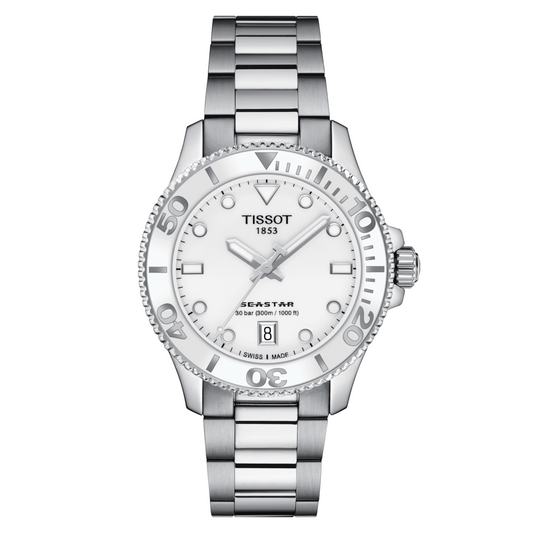 Tissot Seastar 1000 36 MM White Dial Quartz SS Watch T120.210.11.011.00