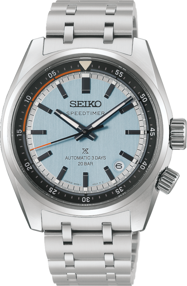 Seiko Prospex Speedtimer 39.5 MM Automatic Stainless Steel Light Blue Dial Watch HBC003J1