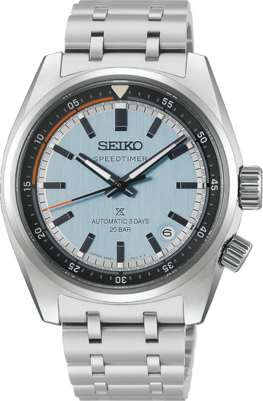 Seiko Prospex Speedtimer 39.5 MM Automatic Stainless Steel Light Blue Dial Watch HBC003J1