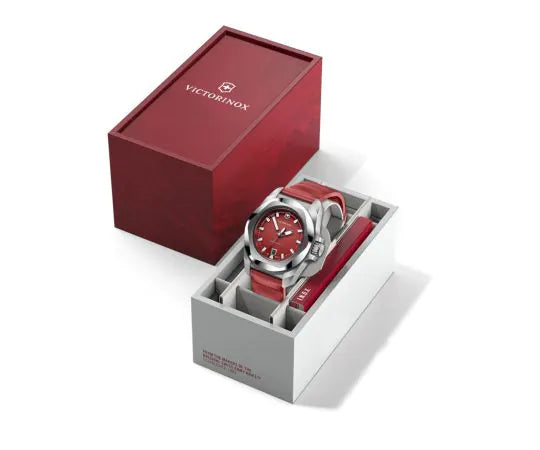 Victorinox I.N.O.X. Analog Quartz 41 MM Red Matt Dial Watch 242029