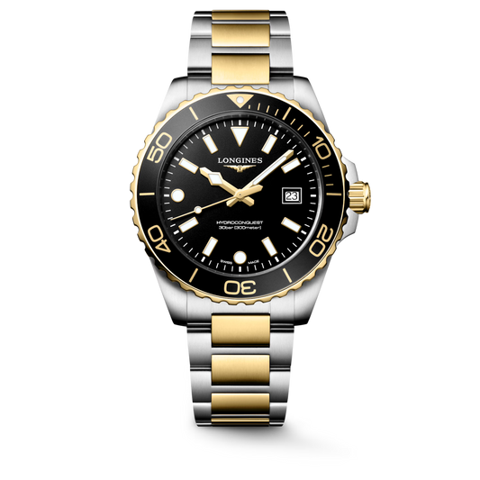 Longines Hydroconquest 42 MM Quartz SS Black Sandblasted Dial Watch L37693567