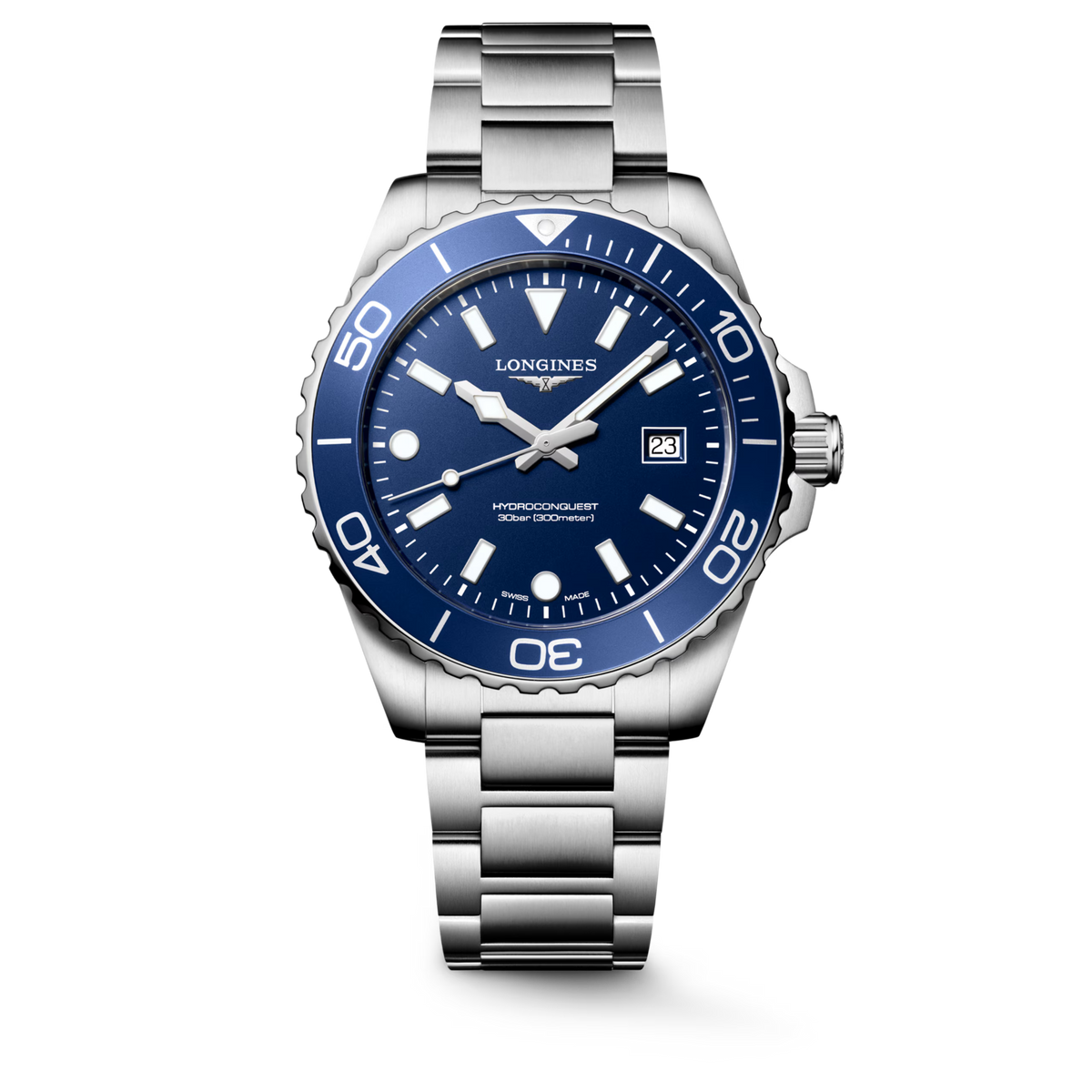 Longines HydroConquest 42 MM Quartz Steel Blue Sandblasted Dial Watch L37694966