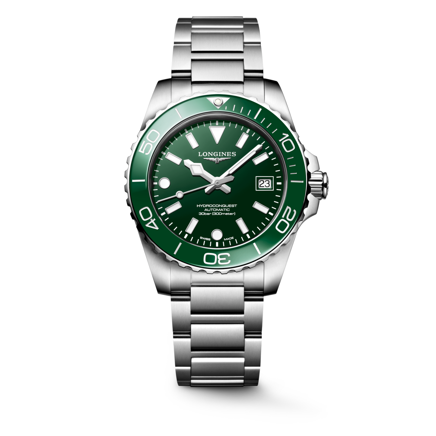 Longines Hydroconquest 39 MM Automatic SS Green Lacquered Dial Watch L37794066