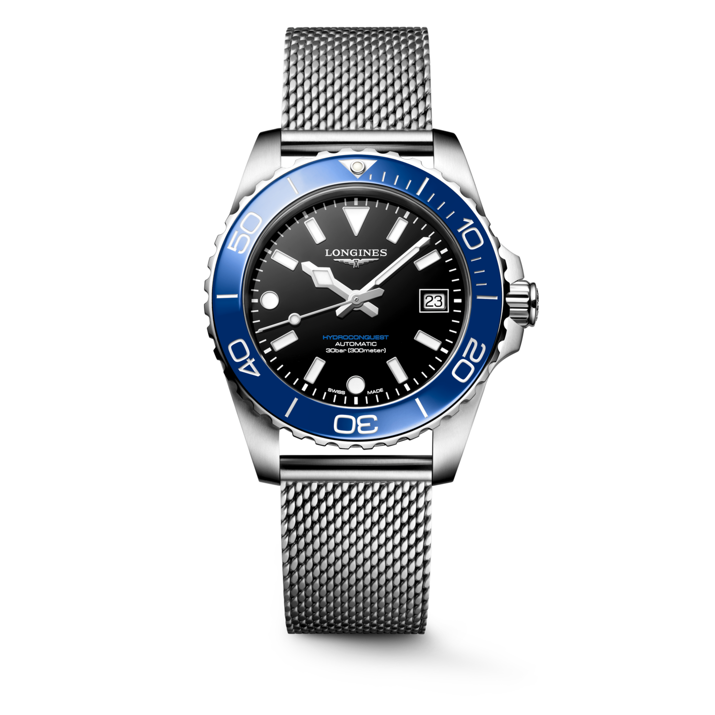 Longines Hydroconquest 39 MM Automatic SS Black Lacquered Dial Watch L37794906