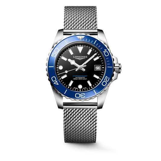 Longines Hydroconquest 39 MM Automatic SS Black Lacquered Dial Watch L37794906