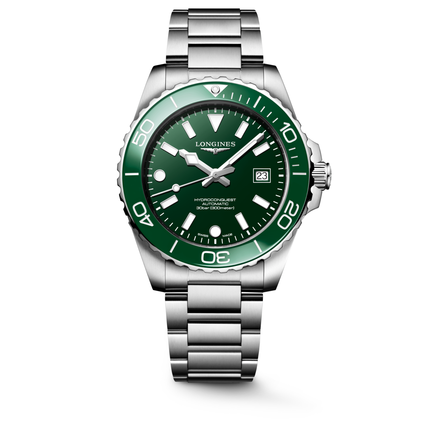 Longines Hydroconquest 42 MM Automatic SS Green Lacquered Dial Watch L37884066