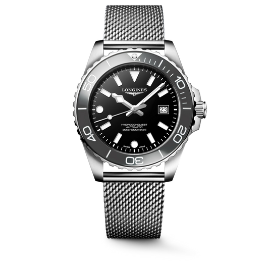 *PRE-ORDER* Longines Hydroconquest 42 MM Stainless Steel and ceramic Bezel Black Dial Automatic Watch L37884706