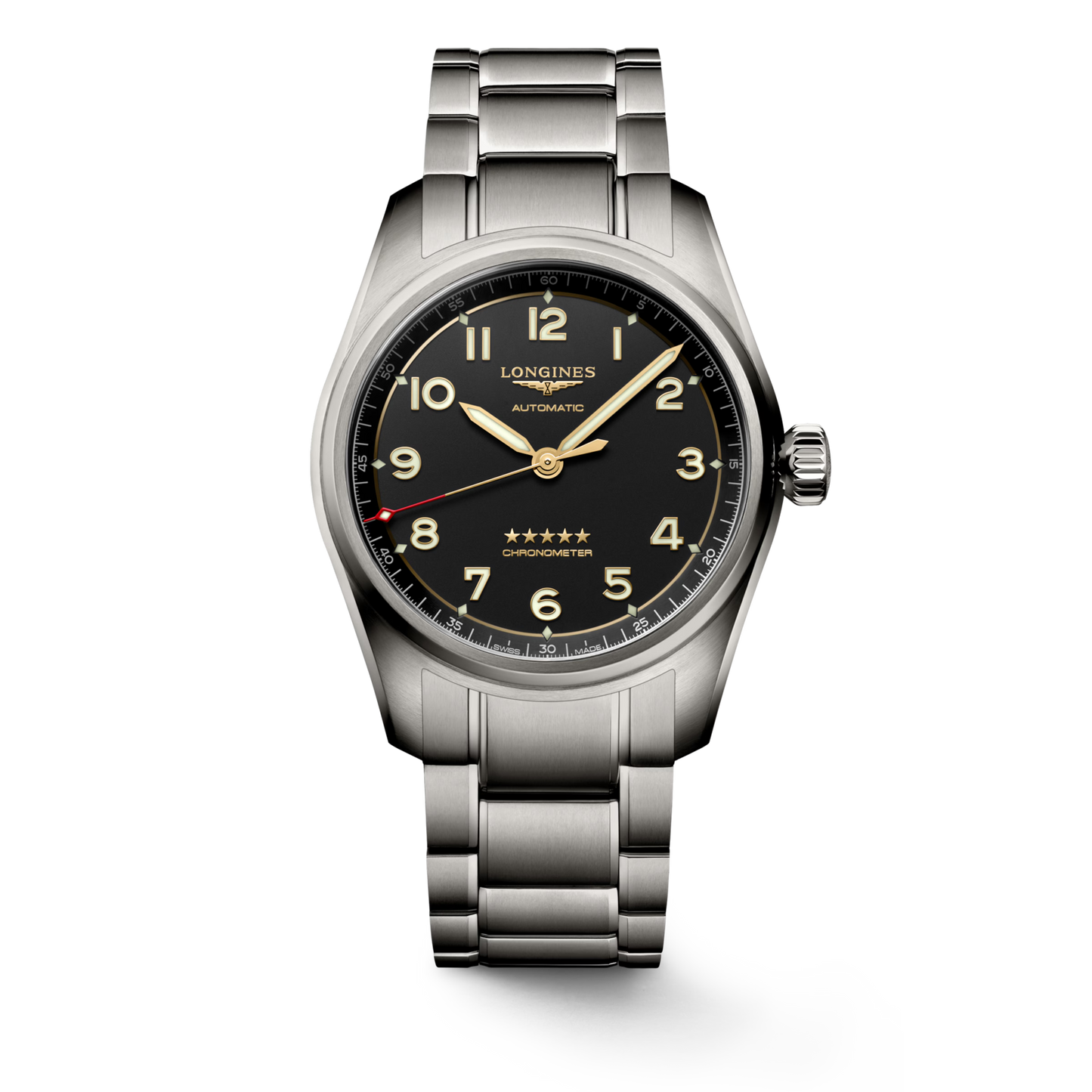 Longines Spirit 40 MM Automatic Stainless Steel Black Dial Watch L38101536