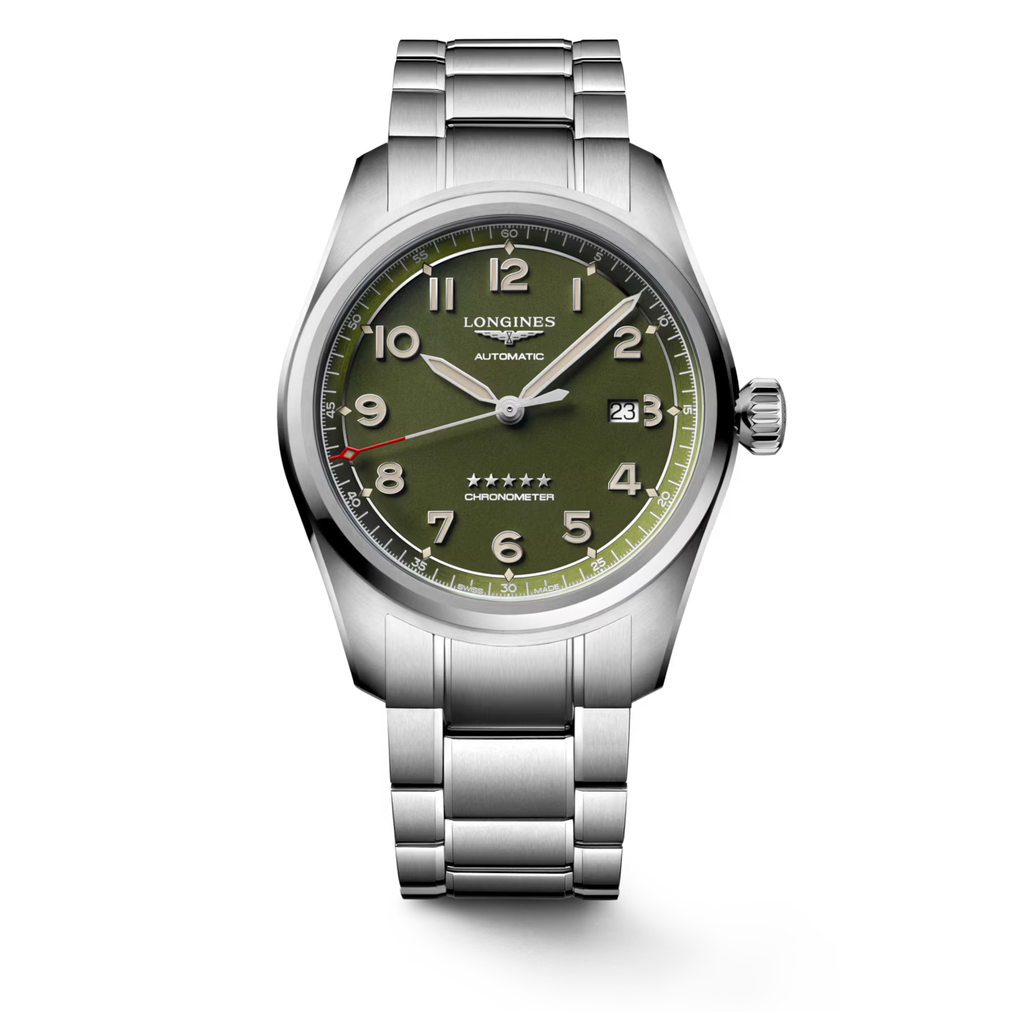 Longines Spirit Automatic 42 MM Full Stainless Steel Green Matt Dial Watch L38114036