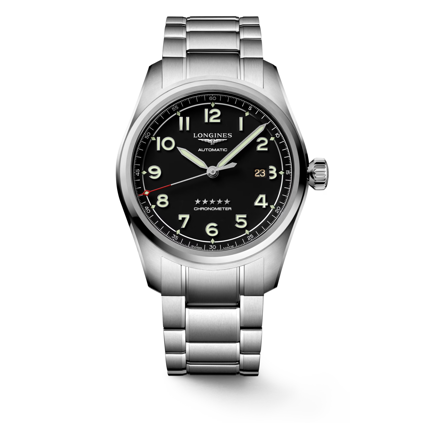 Longines Spirit Automatic 42 MM Full Stainless Steel Black Dial Watch L38114536