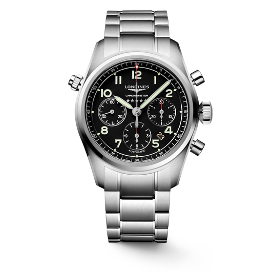 Longines Spirit Automatic Chronograph 42 MM SS Black Dial Watch L38204536