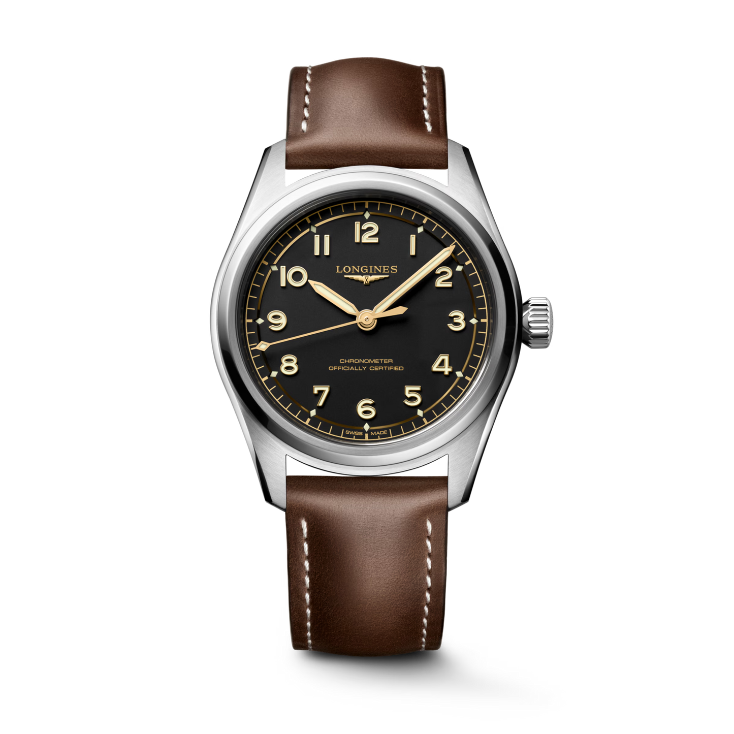 Longines Spirit Pilot 39 MM Automatic Stainless Steel Black Dial Watch L38094532
