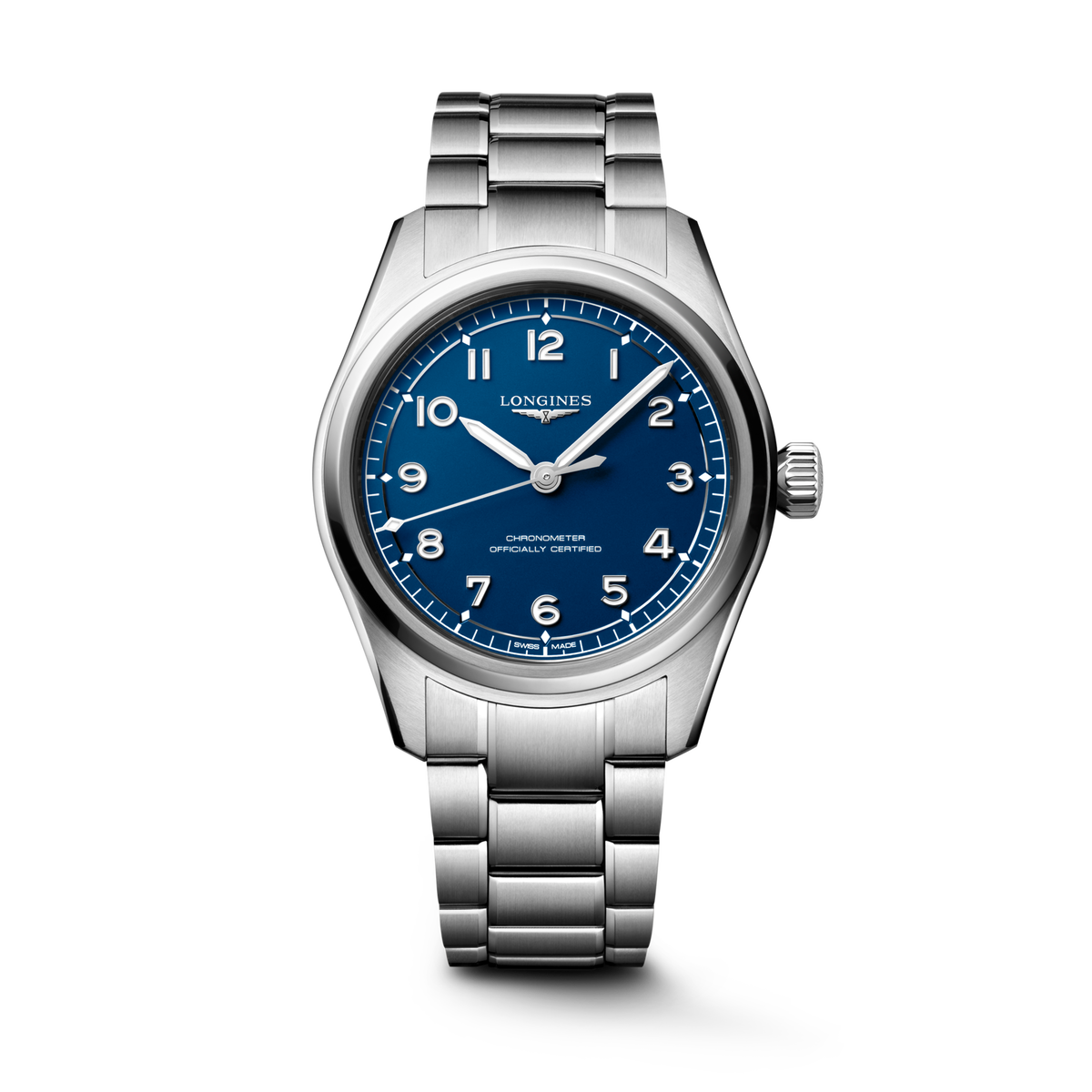 Longines Spirit Pilot L38094936 - 39mm stainless steel, blue matt dial, steel bracelet