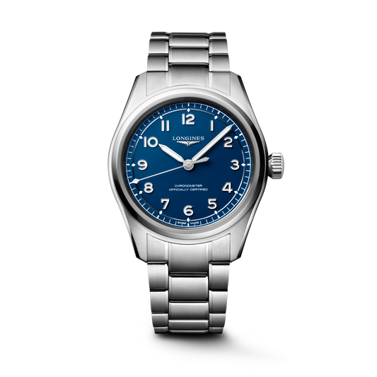 Longines Spirit Pilot L38094936 - 39mm stainless steel, blue matt dial, steel bracelet