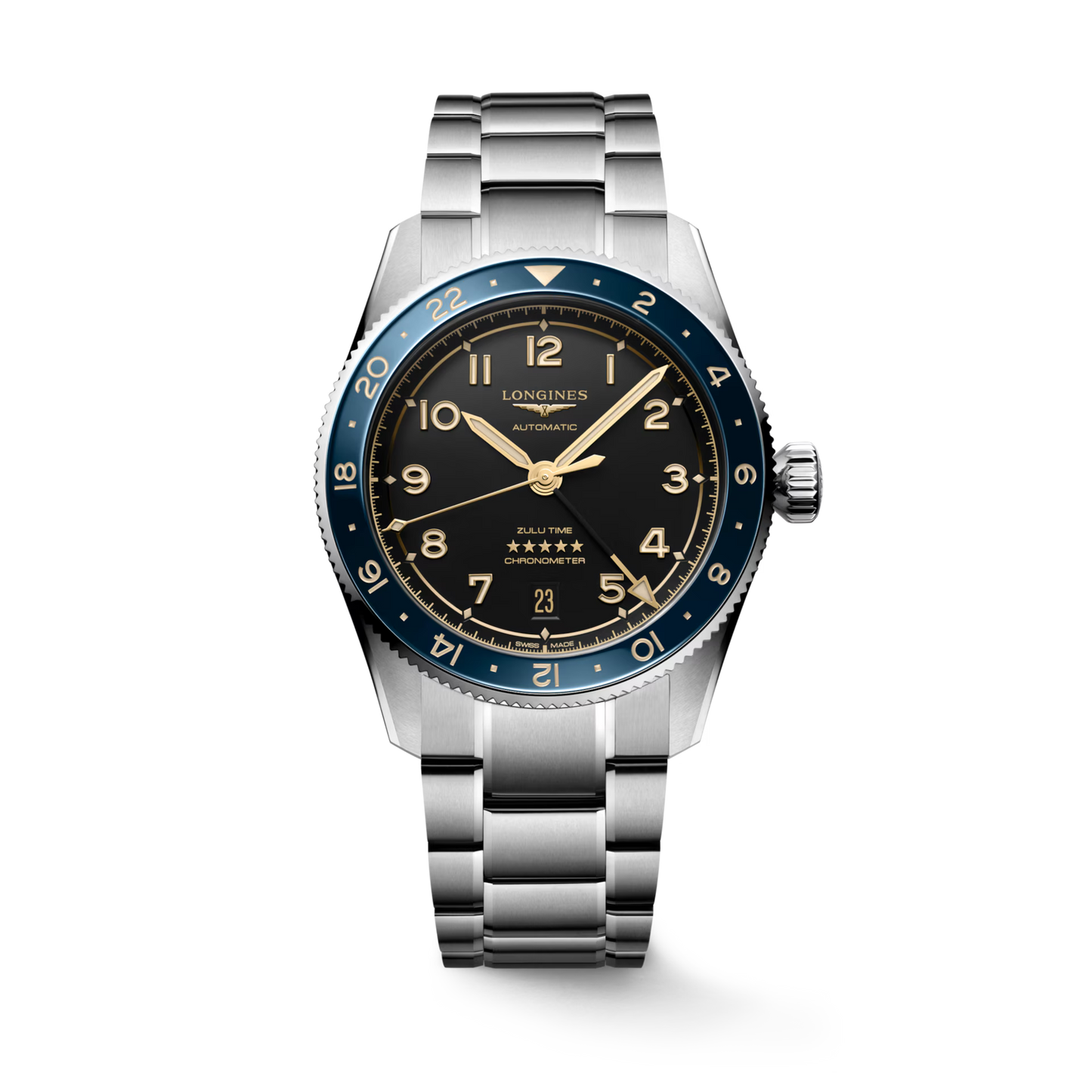 Longines Spirit Zulu Time Automatic Chronometer 39 MM Anthracite Dial Watch L38024606