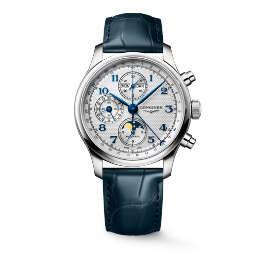 Longines Master Collection Chrono Moonphase L29624732 - 41mm stainless steel, silver barleycorn dial