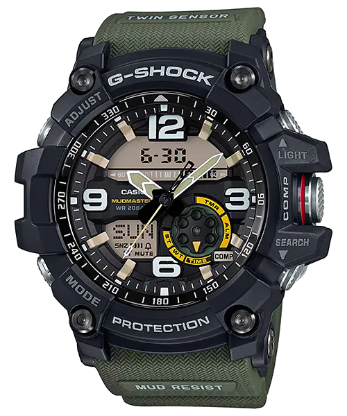 Casio G-Shock Master of G Twin Sensor Green Resin 55.3 MM Watch GG-1000-1A3