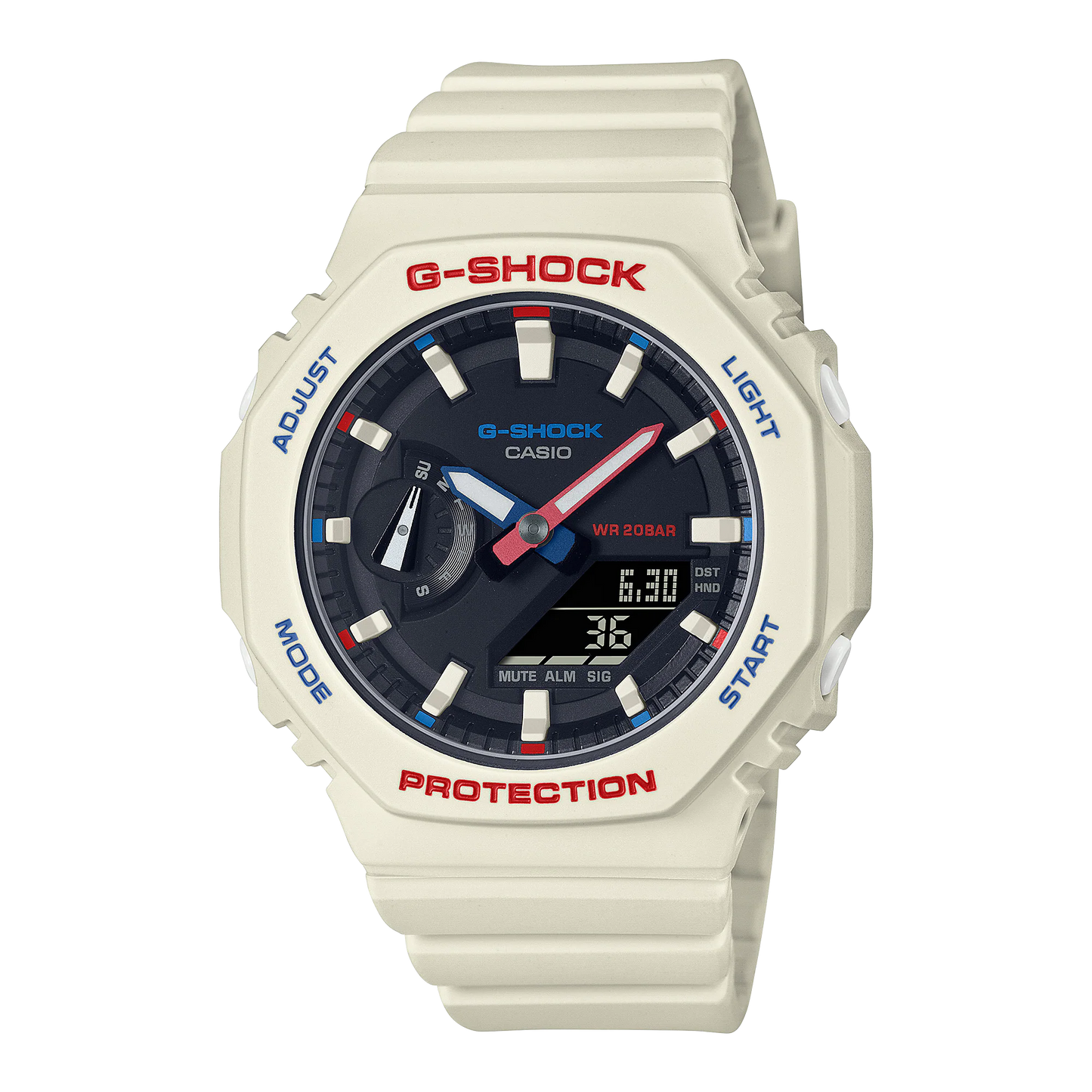 Casio G-Shock Analog Digital White Tricolor White Resin Watch - GMA-S2100WT-7A1