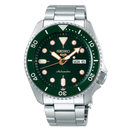 Seiko 5 Sports Full Stainless Steel Green Dial 42.5mm Automatic Watch SRPD63K1