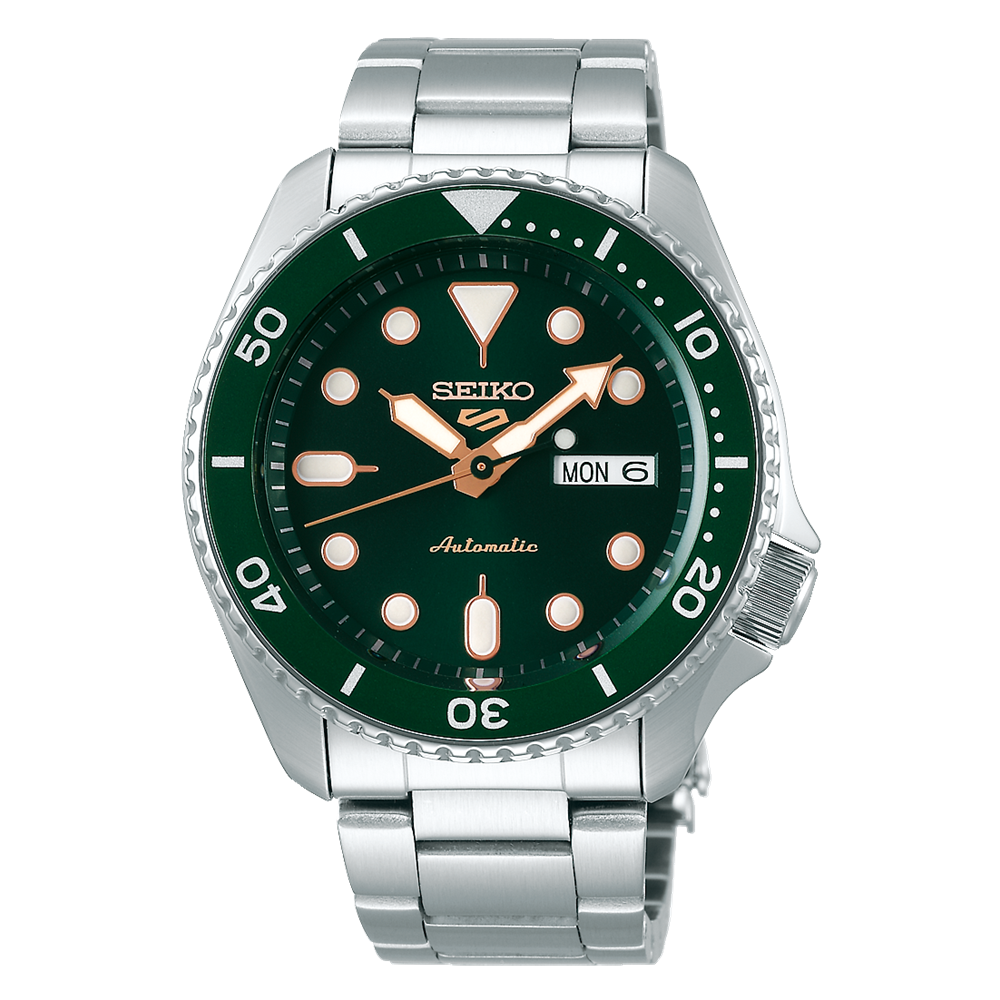 Seiko 5 Sports Full Stainless Steel Green Dial 42.5mm Automatic Watch SRPD63K1