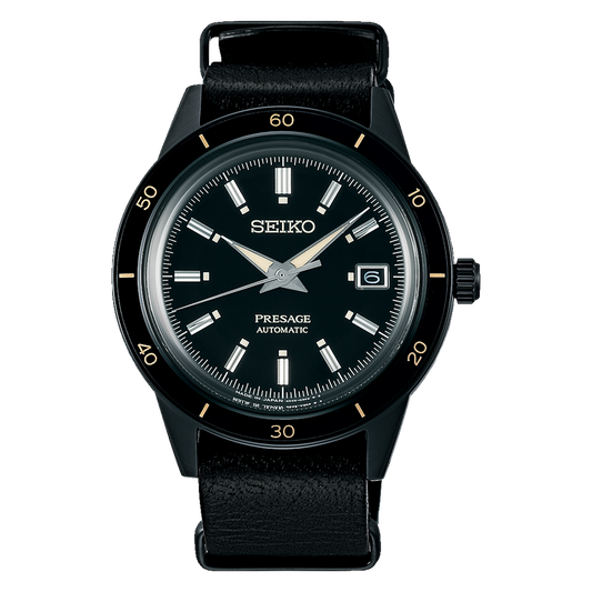 Seiko Presage 60's Style Automatic Black Nylon Band 40.8 MM Watch SRPH95J1