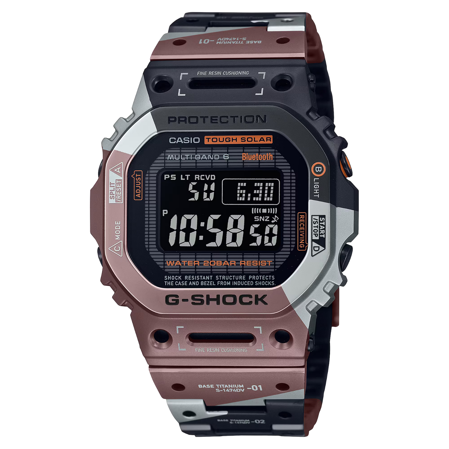 Casio G-Shock Multiband 6 Titanium Digital Men's Solar Watch GMW-B5000TVB-1