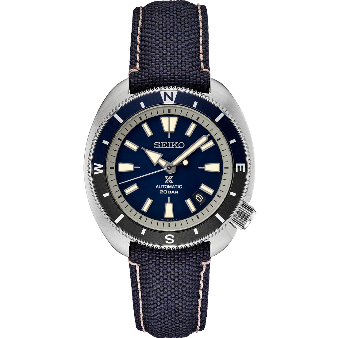 Seiko Prospex Land Tortoise 42.4 MM SS Automatic Blue Polyester Watch - SRPG15J1