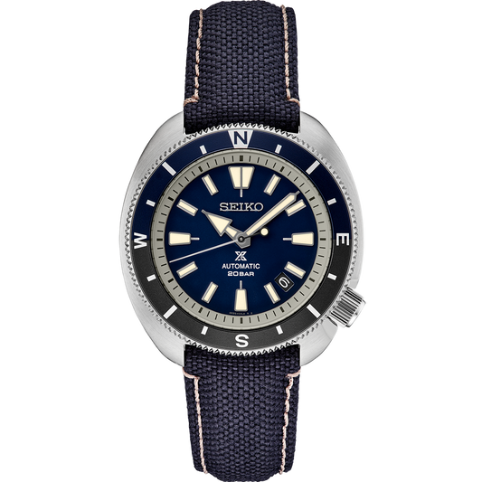 Seiko Prospex Land Tortoise 42.4 MM SS Automatic Blue Polyester Watch - SRPG15J1