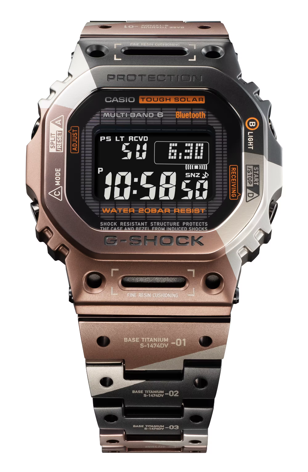 Casio G-Shock Multiband 6 Titanium Digital Men's Solar Watch GMW-B5000TVB-1