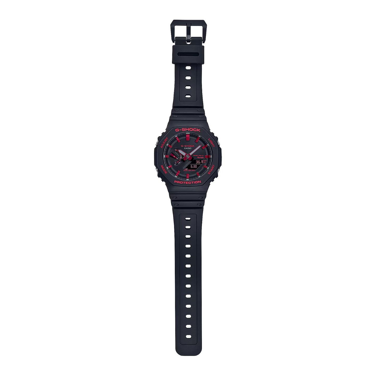 Casio G-Shock Analog Digital Black Resin With Red Accents Watch - GA-B2100BNR-1
