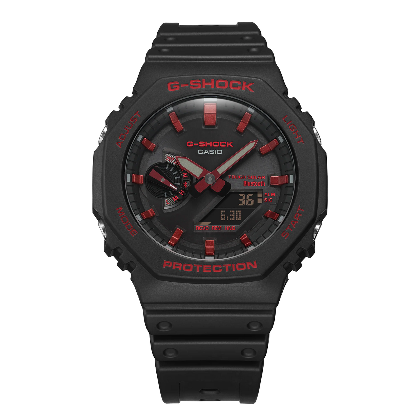 Casio G-Shock Analog Digital Black Resin With Red Accents Watch - GA-B2100BNR-1