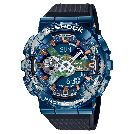 Casio G-Shock Analog Digital Limiter Earth Resin SS Watch GM-110EARTH-1