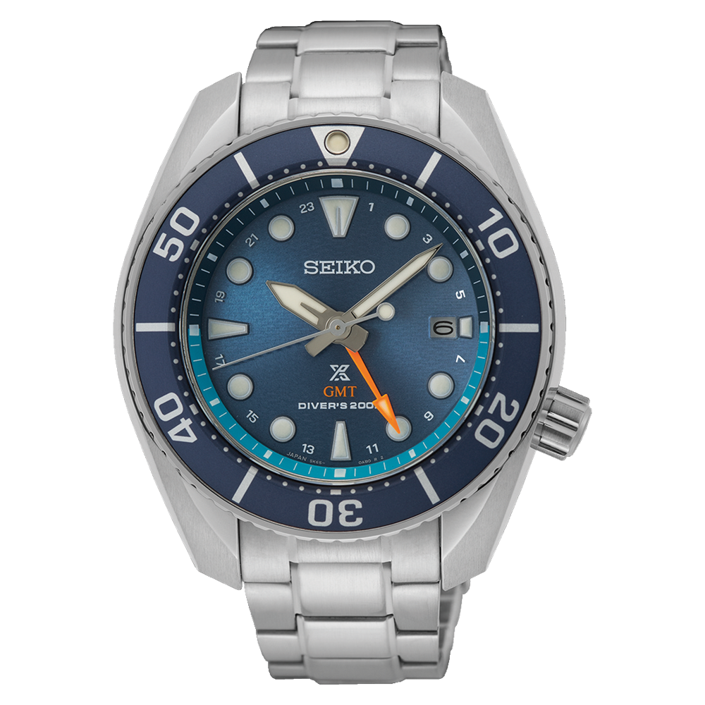 Seiko Prospex Sea SUMO Solar GMT Diver SS Blue Dial Watch SFK001J1