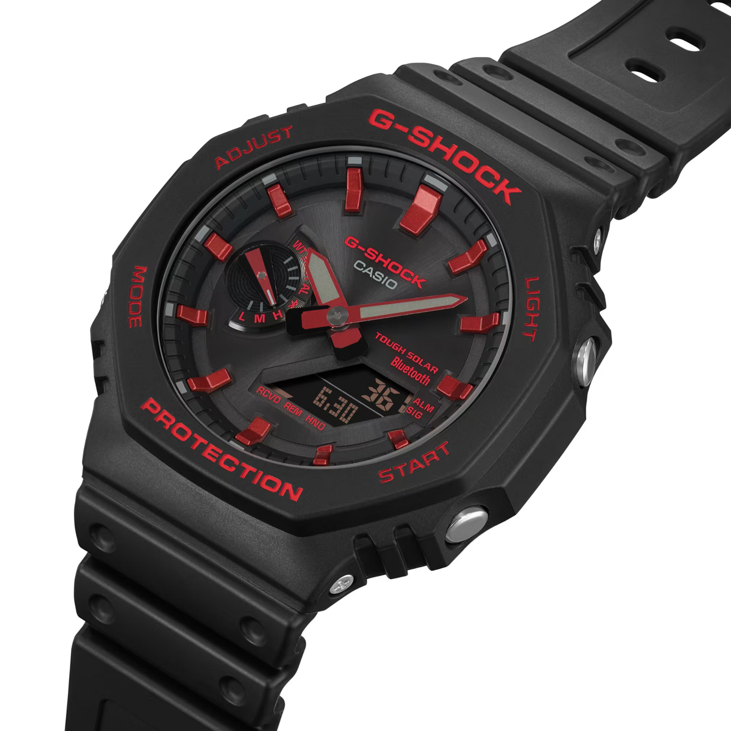 Casio G-Shock Analog Digital Black Resin With Red Accents Watch - GA-B2100BNR-1