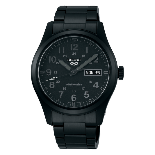 Seiko 5 Sports Stealth Black Stainless Steel 39.4 MM Automatic Watch - SRPJ09K1