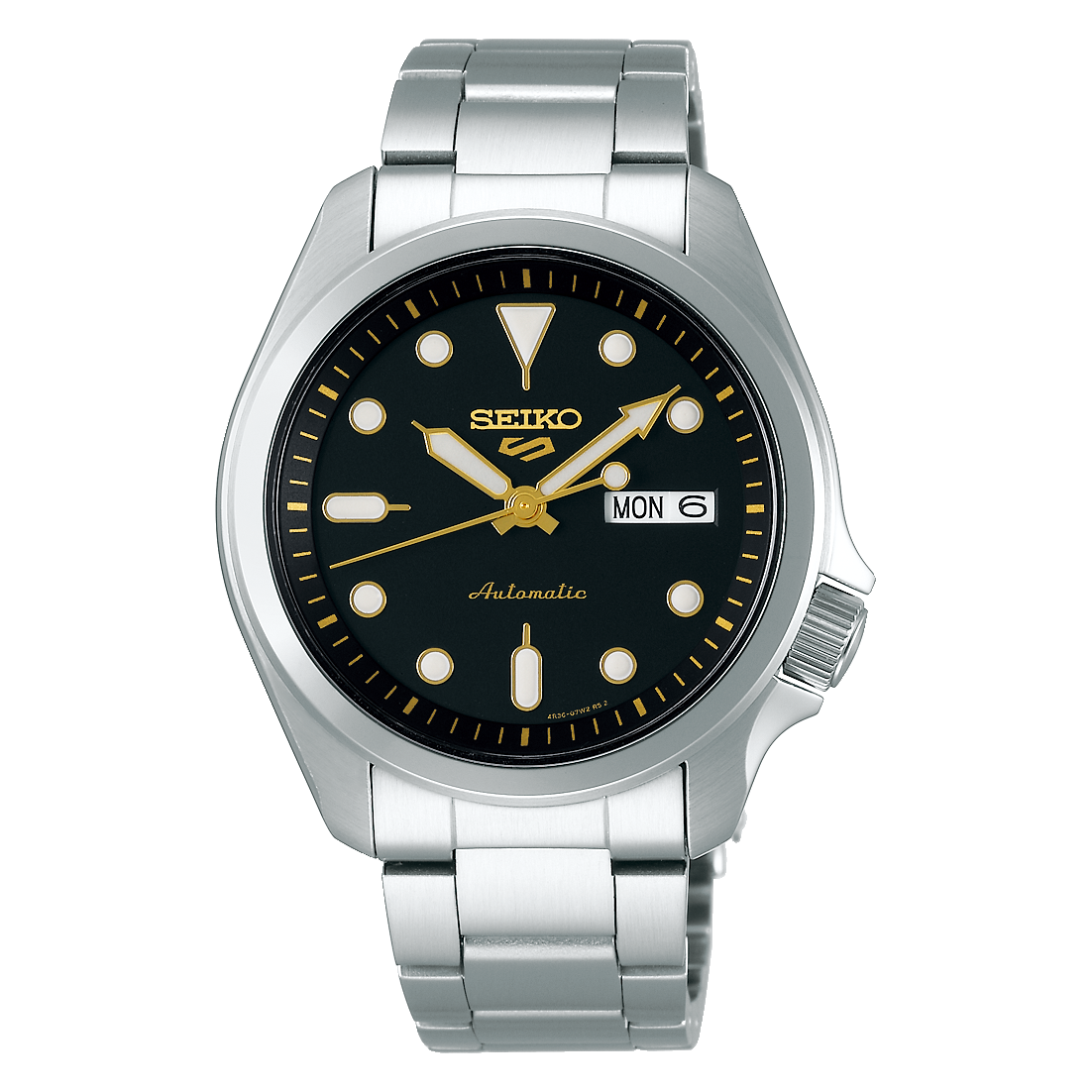 Seiko 5 Sports 40mm Full Stainless Steel Black Dial Automatic Watch - SRPE57K1