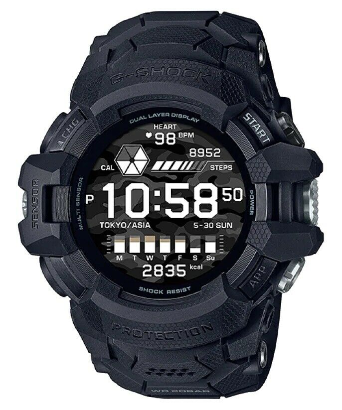 Casio G-Shock G-Squad Pro Black Resin Smartwatch - GSW-H1000-1A